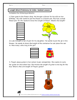 Length Word Problems In Units Worksheets