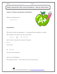 Working with Simple Expressions Worksheets