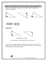 Congruent Triangles: ASA and AAS Theorems Worksheets